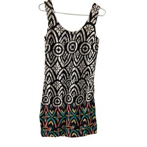 Anthropologie Kachel Viscose Crepe Embroidered Sleeveless Dress